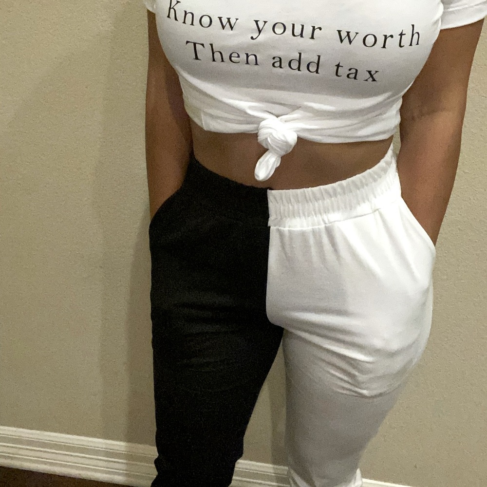 Black and white joggers/sweats